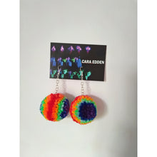 Load image into Gallery viewer, Rainbow Pom Pom Earrings