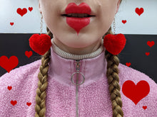 Load image into Gallery viewer, Love Heart Pom Pom Earrings