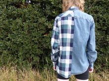 Load image into Gallery viewer, halfXhalf denim check