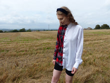 Load image into Gallery viewer, halfXhalf white check