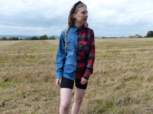 Load image into Gallery viewer, halfXhalf DenimRedCheck