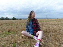 Load image into Gallery viewer, halfXhalf DenimRedCheck