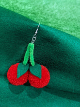 Load image into Gallery viewer, Cherry Pom Pom Earrings