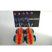 Load image into Gallery viewer, Rainbow Pom Pom Earrings