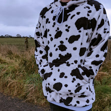Load image into Gallery viewer, Fluffy Cow Print Hoodie