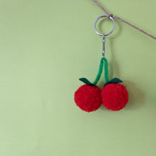 Load image into Gallery viewer, Cherry Pom Pom Keyring
