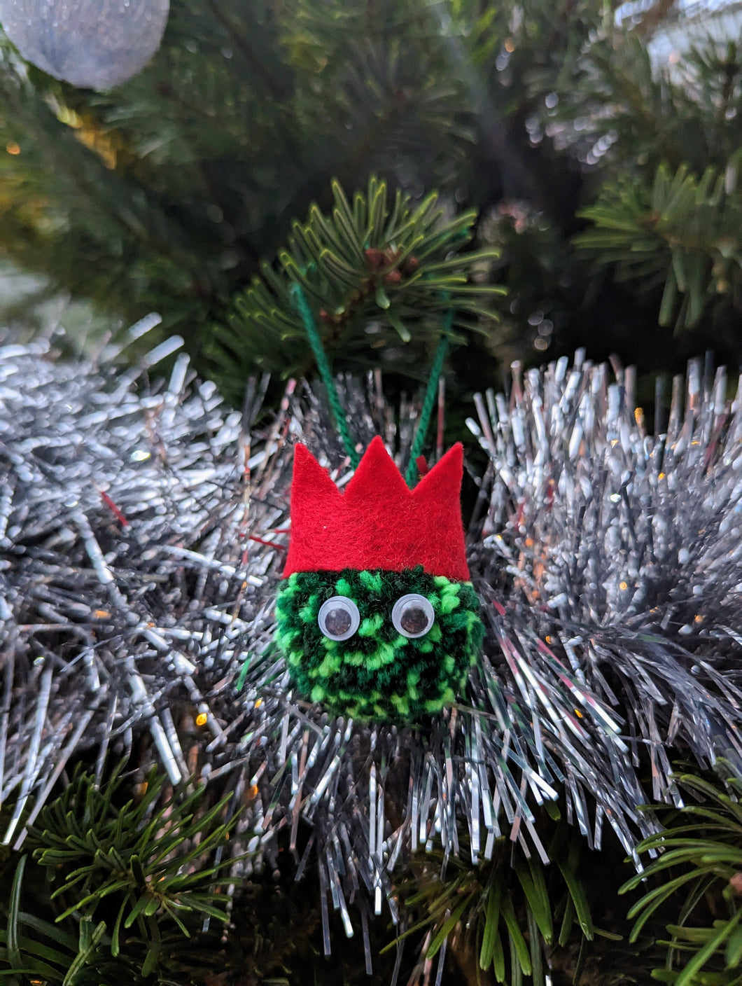Christmas Brussel Sprout Pom Pom Bauble