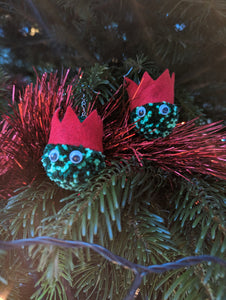 Christmas Brussel Sprout Pom Pom Earrings