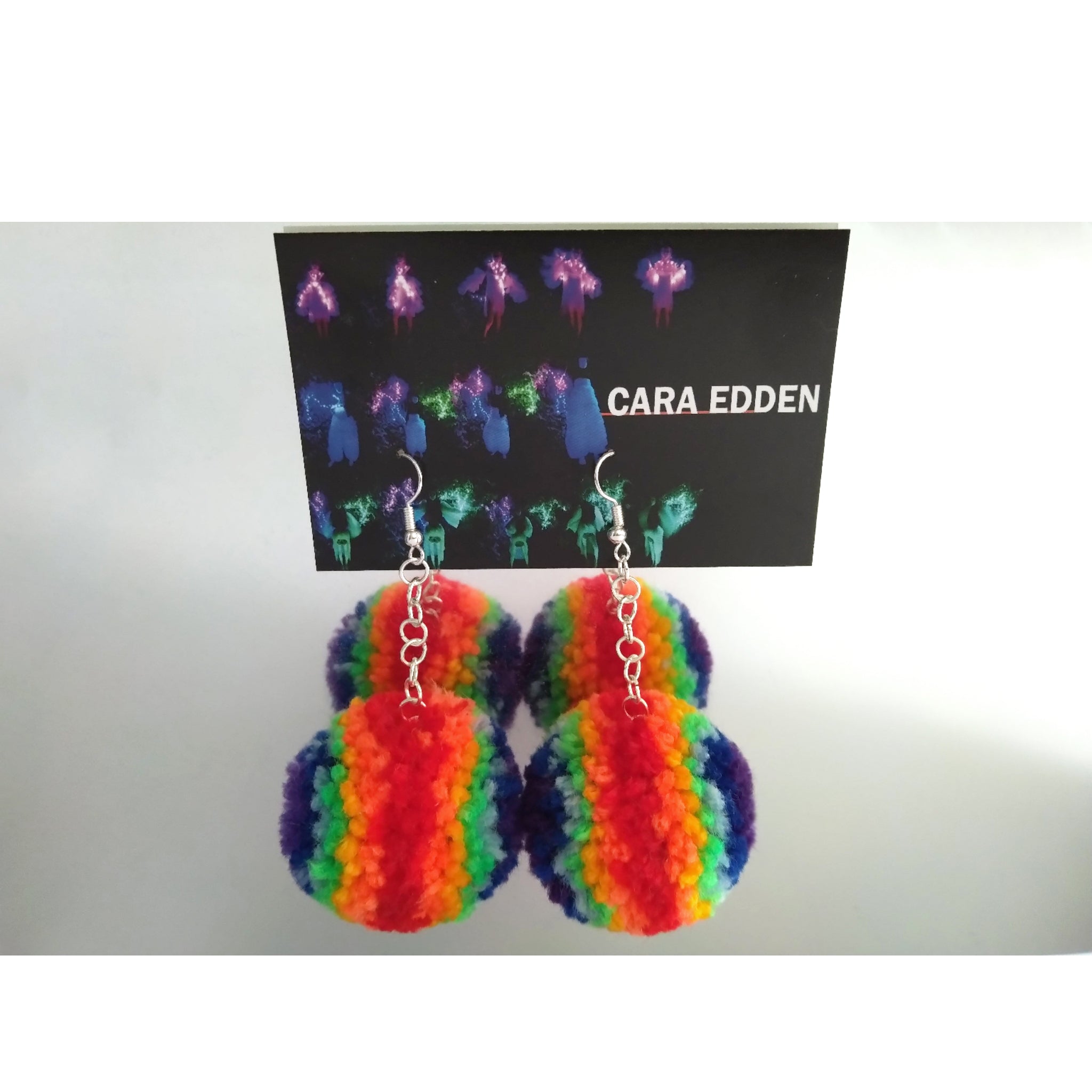 Rainbow pom 2024 pom earrings