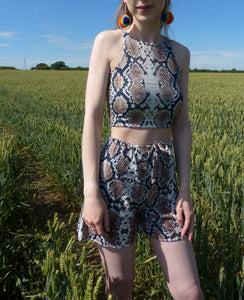 Snakey Co-ord crop top