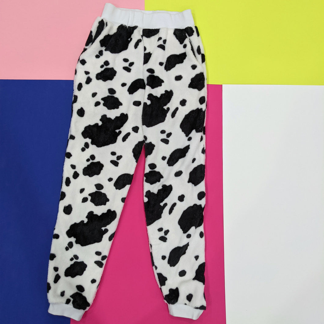 Fluffy Cow Print Joggers